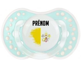 Drapeau effet pinceau Saint-Siège avec prénom Tétine LOVI Dynamic Retro-turquoise-lagon classique