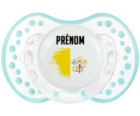 Drapeau effet pinceau Saint-Siège avec prénom Tétine LOVI Dynamic Retro-blanc-lagon classique