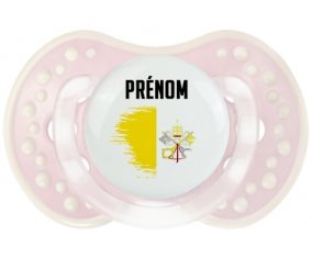 Drapeau effet pinceau Saint-Siège avec prénom Tétine LOVI Dynamic Retro-rose-tendre classique