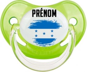 Drapeau effet pinceau Honduras avec prénom Sucette Physiologique Vert classique