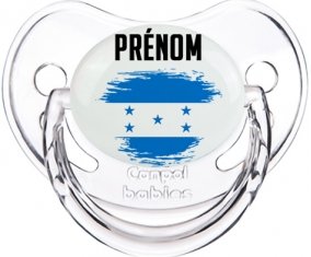 Drapeau effet pinceau Honduras avec prénom Sucette Physiologique Transparent classique