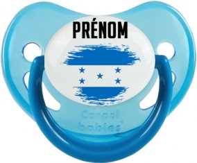Drapeau effet pinceau Honduras avec prénom Sucette Physiologique Bleue phosphorescente