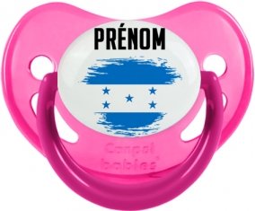Drapeau effet pinceau Honduras avec prénom Sucette Physiologique Rose phosphorescente
