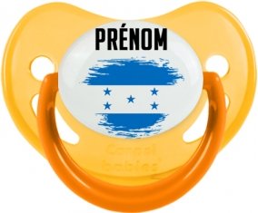 Drapeau effet pinceau Honduras avec prénom Sucette Physiologique Jaune phosphorescente