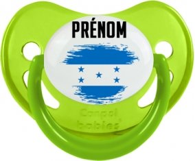Drapeau effet pinceau Honduras avec prénom Sucette Physiologique Vert phosphorescente