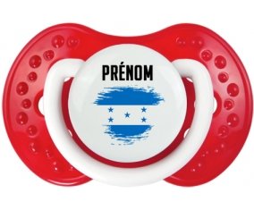Drapeau effet pinceau Honduras avec prénom Sucette LOVI Dynamic Blanc-rouge classique
