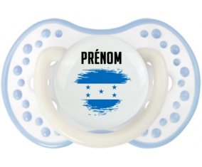 Drapeau effet pinceau Honduras avec prénom Sucette LOVI Dynamic Blanc-cyan classique