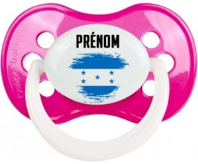 Drapeau effet pinceau Honduras avec prénom Tétine Anatomique Rose foncé classique