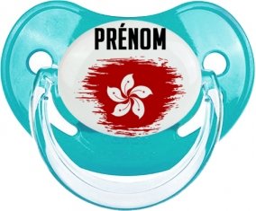 Drapeau effet pinceau Hong Kong avec prénom : Sucette Physiologique personnalisée