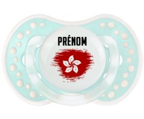 Drapeau effet pinceau Hong Kong avec prénom Sucette LOVI Dynamic Retro-turquoise-lagon classique
