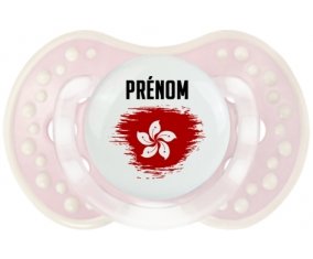 Drapeau effet pinceau Hong Kong avec prénom Sucette LOVI Dynamic Retro-rose-tendre classique