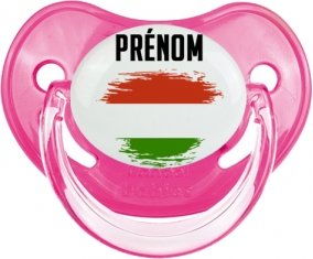 Drapeau effet pinceau Hongrie avec prénom Tétine Physiologique Rose classique