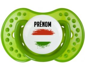Drapeau effet pinceau Hongrie avec prénom Sucete LOVI Dynamic Vert classique