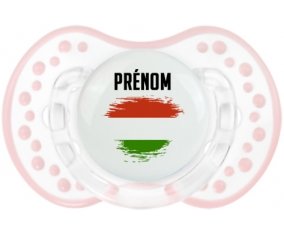 Drapeau effet pinceau Hongrie avec prénom Sucete LOVI Dynamic Retro-blanc-rose-tendre classique