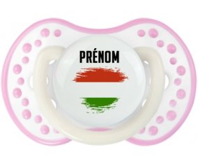 Drapeau effet pinceau Hongrie avec prénom Sucete LOVI Dynamic Blanc-rose phosphorescente
