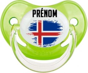 Drapeau effet pinceau Islande avec prénom Sucete Physiologique Vert classique