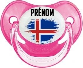 Drapeau effet pinceau Islande avec prénom Sucete Physiologique Rose classique