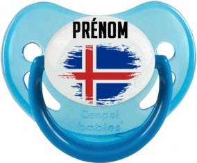 Drapeau effet pinceau Islande avec prénom Sucete Physiologique Bleue phosphorescente
