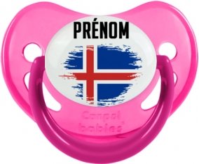 Drapeau effet pinceau Islande avec prénom Sucete Physiologique Rose phosphorescente