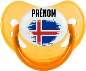 Drapeau effet pinceau Islande avec prénom Sucete Physiologique Jaune phosphorescente