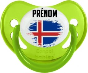 Drapeau effet pinceau Islande avec prénom Sucete Physiologique Vert phosphorescente