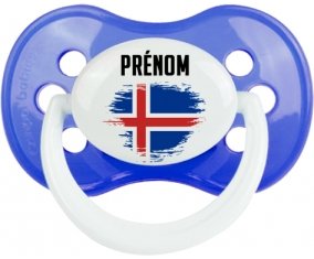 Drapeau effet pinceau Islande avec prénom : Sucette Anatomique personnalisée