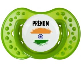Drapeau effet pinceau Inde avec prénom : Sucette LOVI Dynamic personnalisée
