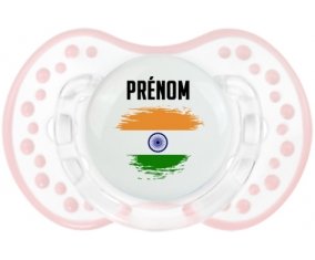 Drapeau effet pinceau Inde avec prénom Sucette LOVI Dynamic Retro-blanc-rose-tendre classique