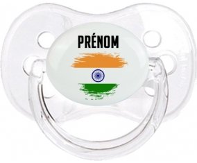 Drapeau effet pinceau Inde avec prénom Sucette Cerise Transparent classique