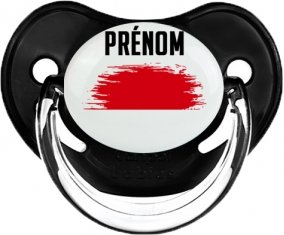 Drapeau effet pinceau Indonésie avec prénom Sucette Physiologique Noir classique