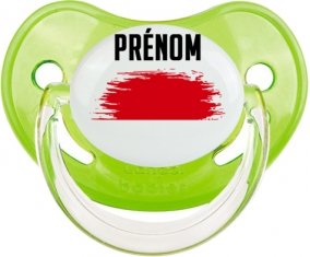 Drapeau effet pinceau Indonésie avec prénom Sucette Physiologique Vert classique