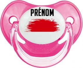 Drapeau effet pinceau Indonésie avec prénom Sucette Physiologique Rose classique