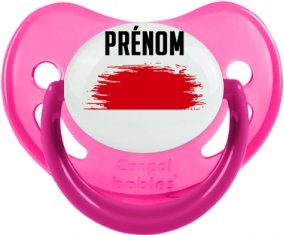 Drapeau effet pinceau Indonésie avec prénom Sucette Physiologique Rose phosphorescente