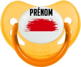 Drapeau effet pinceau Indonésie avec prénom Sucette Physiologique Jaune phosphorescente
