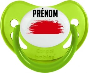 Drapeau effet pinceau Indonésie avec prénom Sucette Physiologique Vert phosphorescente