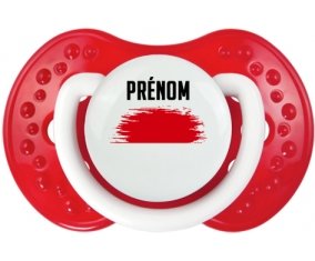 Drapeau effet pinceau Indonésie avec prénom Sucette LOVI Dynamic Blanc-rouge classique