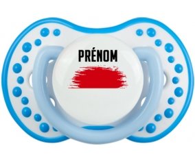 Drapeau effet pinceau Indonésie avec prénom Sucette LOVI Dynamic Blanc-bleu phosphorescente