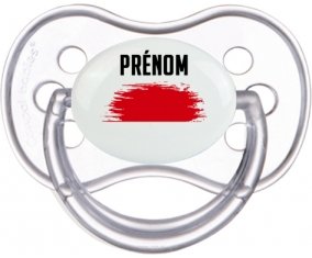 Drapeau effet pinceau Indonésie avec prénom Sucette Anatomique Transparente classique