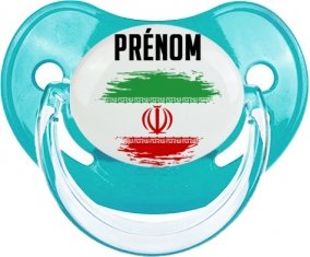 Drapeau effet pinceau L'Iran avec prénom Tétine Physiologique Bleue classique