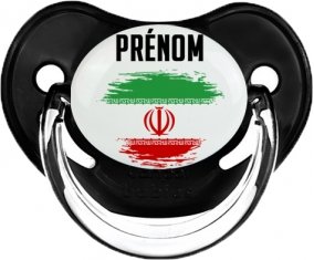 Drapeau effet pinceau L'Iran avec prénom Tétine Physiologique Noir classique