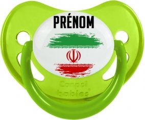 Drapeau effet pinceau L'Iran avec prénom Tétine Physiologique Vert phosphorescente