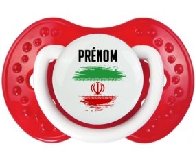 Drapeau effet pinceau L'Iran avec prénom Sucete LOVI Dynamic Blanc-rouge classique