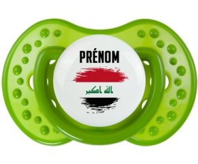 Drapeau effet pinceau Irak avec prénom Tétine LOVI Dynamic Vert classique