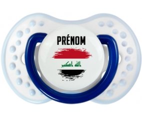 Drapeau effet pinceau Irak avec prénom Tétine LOVI Dynamic Marine-blanc-bleu classique