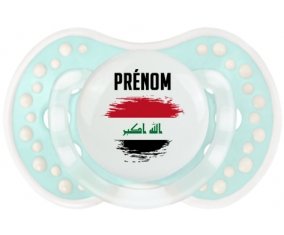 Drapeau effet pinceau Irak avec prénom Tétine LOVI Dynamic Retro-turquoise-lagon classique