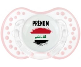 Drapeau effet pinceau Irak avec prénom Tétine LOVI Dynamic Retro-blanc-rose-tendre classique
