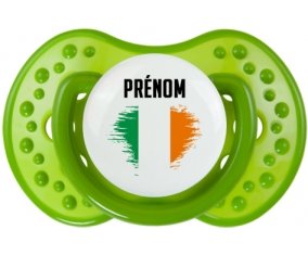 Drapeau effet pinceau Irlande avec prénom : Sucette LOVI Dynamic personnalisée