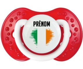 Drapeau effet pinceau Irlande avec prénom Sucette LOVI Dynamic Blanc-rouge classique