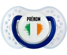 Drapeau effet pinceau Irlande avec prénom Sucette LOVI Dynamic Marine-blanc-bleu classique