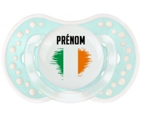 Drapeau effet pinceau Irlande avec prénom Sucette LOVI Dynamic Retro-turquoise-lagon classique